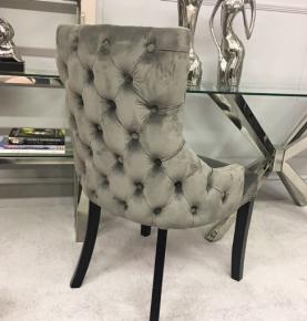 Grey Button Dining Chair