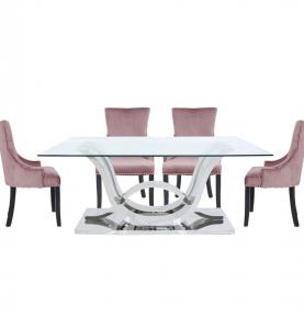 Glass and Chrome Dining Set