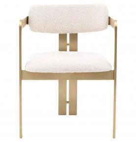 Sherpa Brass Dining Chair - white/Black