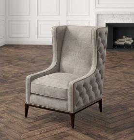 Idris Tufted-Back Leather Wing Chair